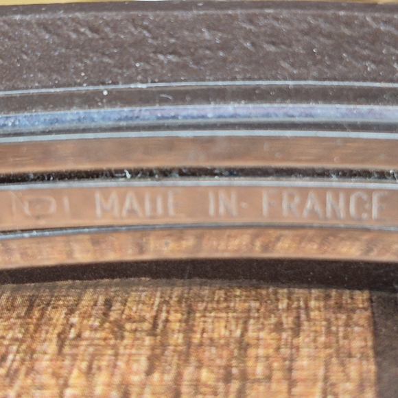 Leather Colorful Circular Patterned Hairclip Made In FRANCE - Picture 2 of 2